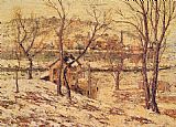 Harlem Canvas Paintings - Winter on the Harlem River